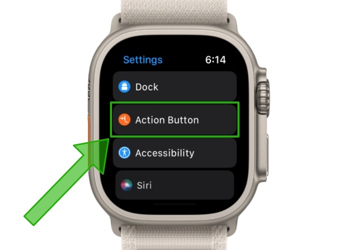 Action Button Settings Menu Apple Watch Ultra