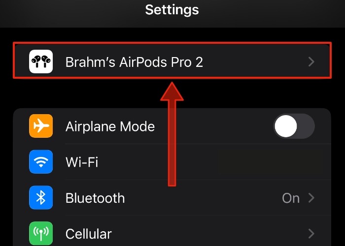 Airpods Settings App Dark