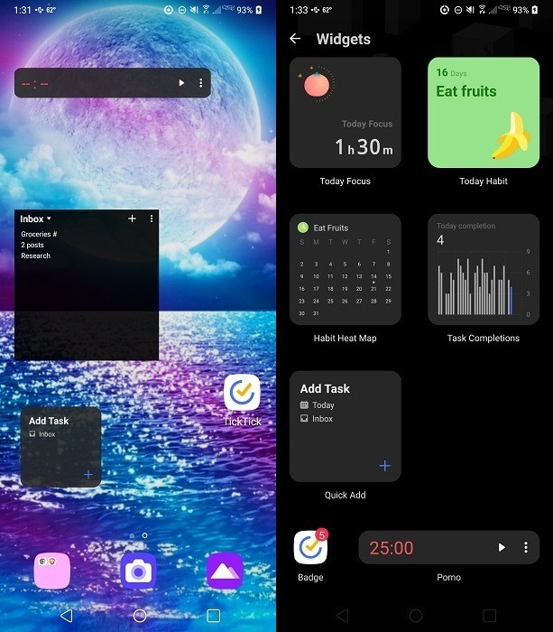 Ticktock widget overview.