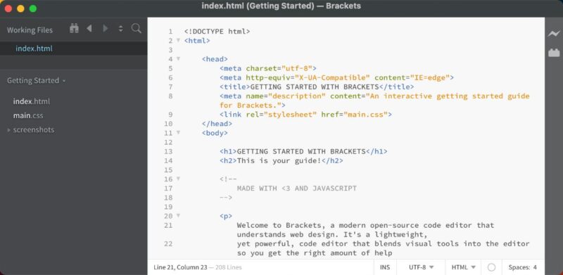 Brackets Text Editor