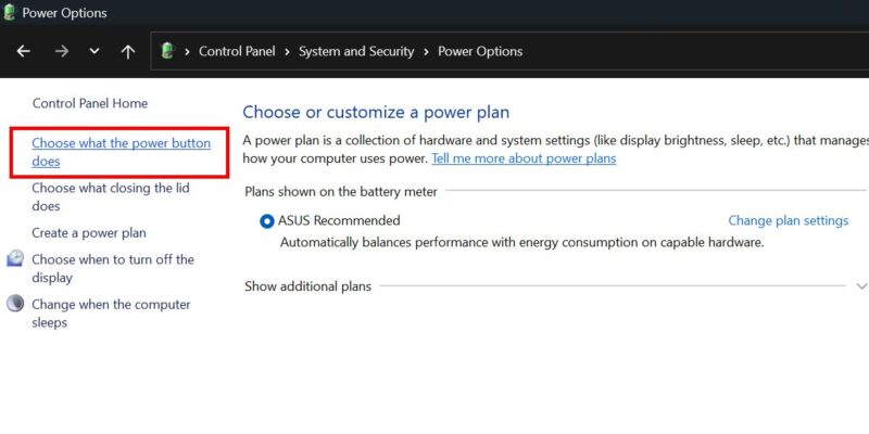 Adjusting the function of the power buttons.