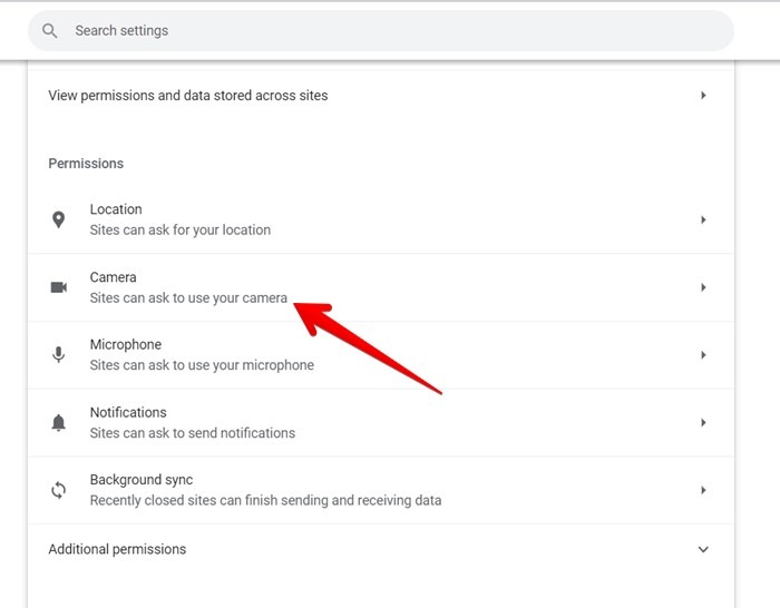 Chromebook Chrome Site Settings Camera