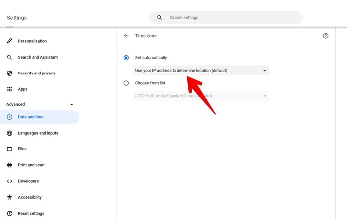 Chromebook Time Zone Automatic