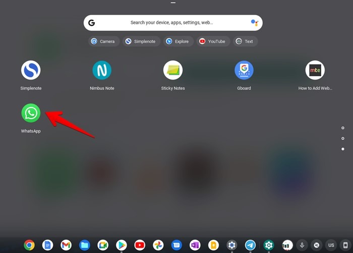 Chromebook Whatsapp Open