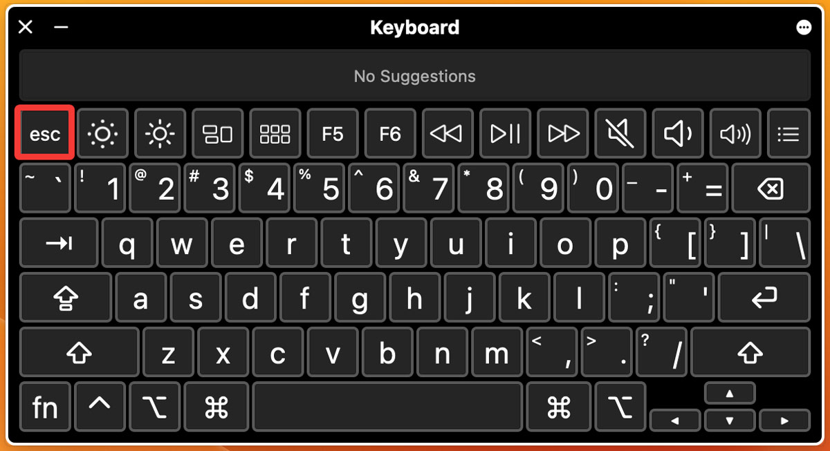 Clicking The Esc Button On The Accessibility Keyboard On Macos