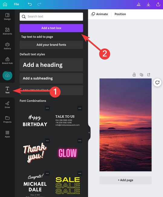 Creating A Text Box On Canva