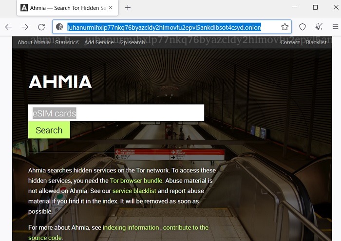 Deep Web Search Engines Ahmia