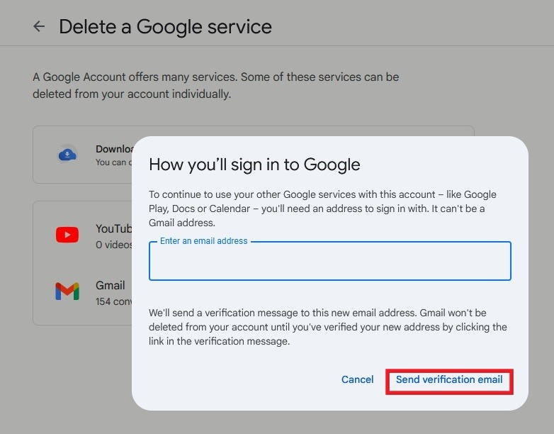 Adding alternate email address so that you can keep signing up in Google account.