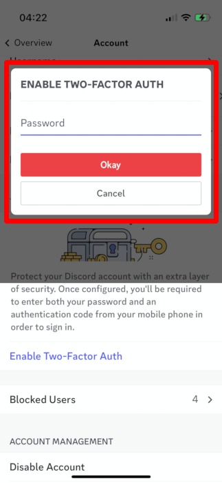 Discord Account Enable 2fa Password