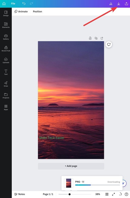 Downloading The Picture On Canva