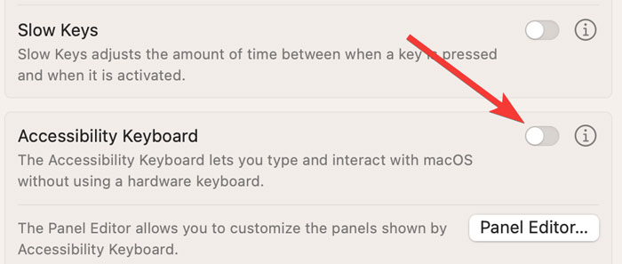 Enabling Accessibility Keyboard On Macos