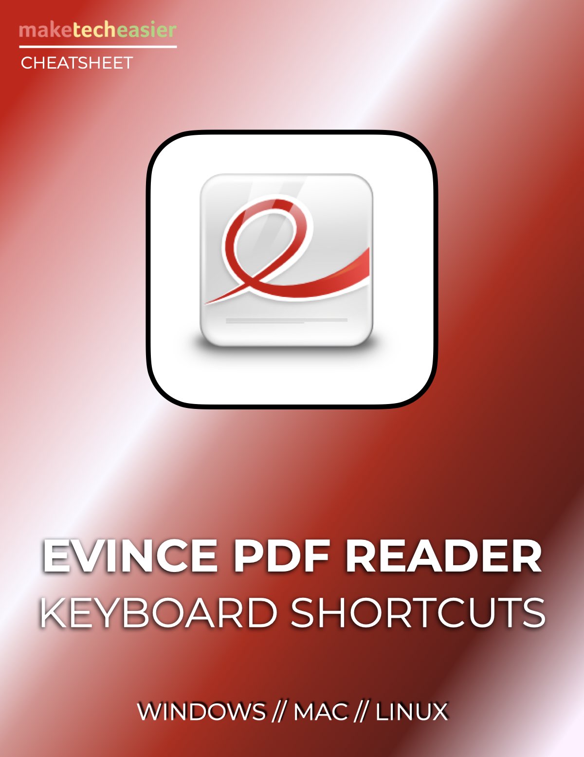 Evince PDF Reader Keyboard Shortcuts
