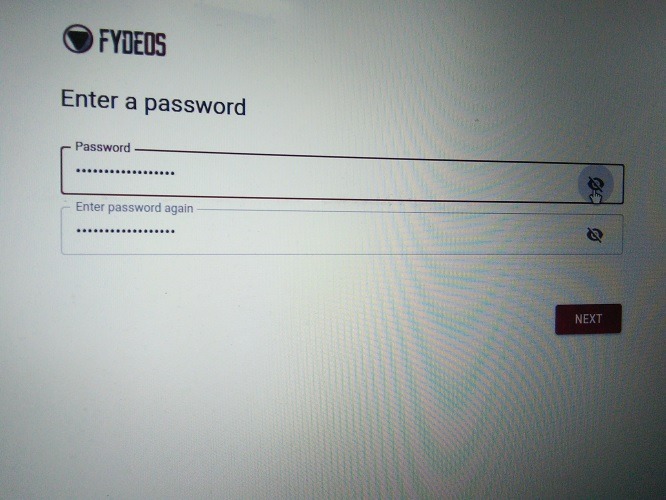 Fydeos Create Account Password