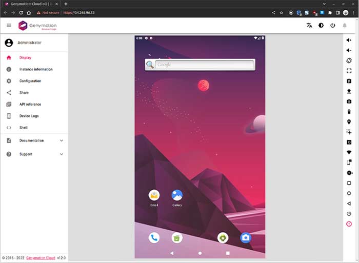 Genymotion Interface