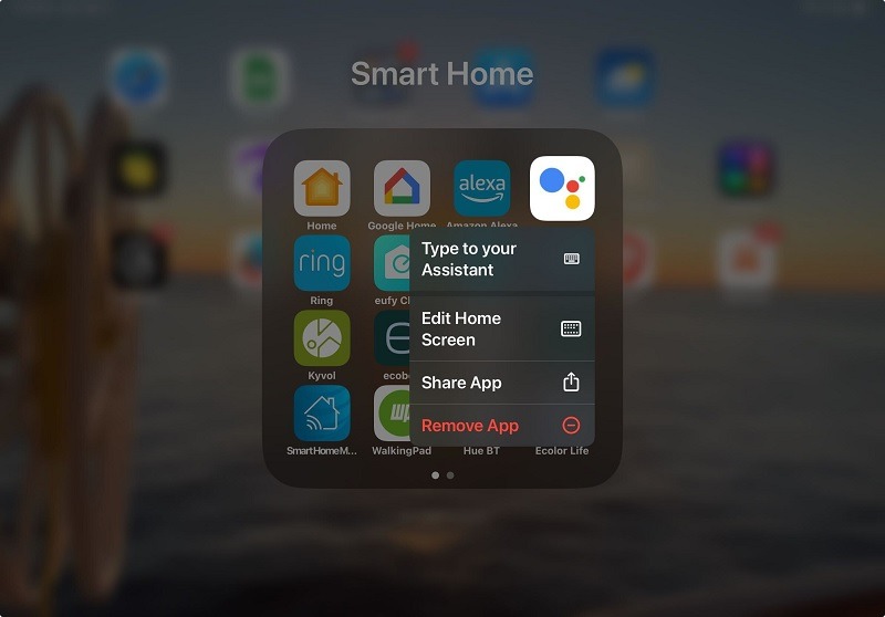 Removing Google Assistant app in iPad.