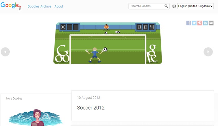 Hidden Google Games Soccer 2012