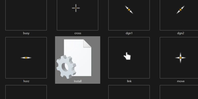 Locating the installation file for a custom mouse cursor scheme. 