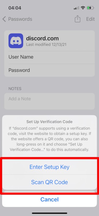 Ios Settings Passwords Key Or Qr