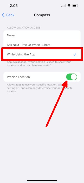 Ios Settings Privacy And Security Location Services Compass
