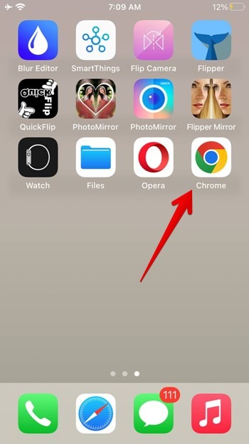 Iphone Chrome Open