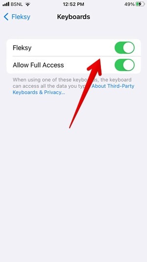 Iphone Fleksy Keyboard Enable Access 1