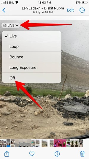 Iphone Live Photo Off