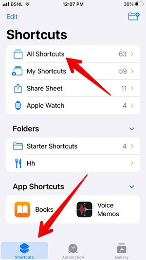 Iphone Shortcuts View All