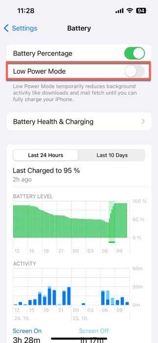 Low Power Mode Ios