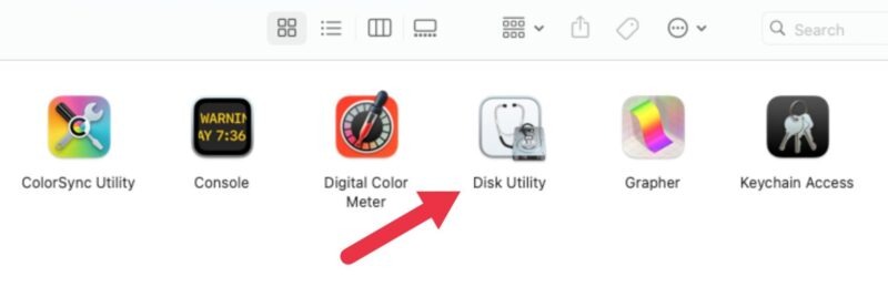 Open Disk Utility.