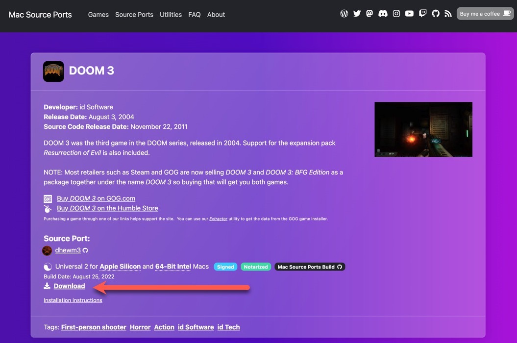 Mac Source Ports Doom 3 Download