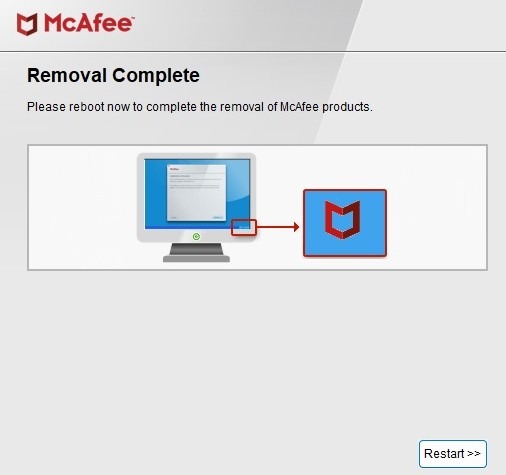 Clicking "Restart" button in MCPR tool. 