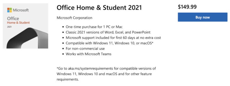 Purchasing Microsoft Office Home & Student
