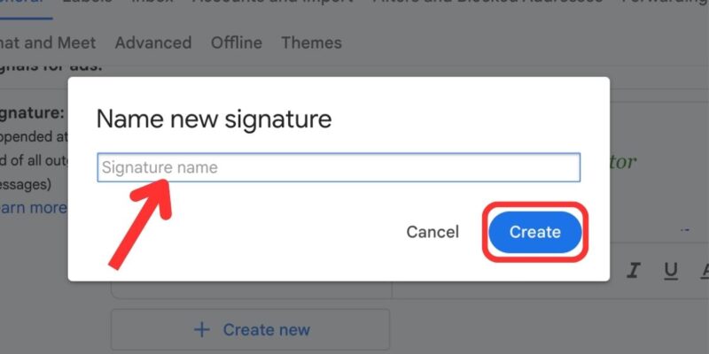 Multiple Gmail Signatures Name New Signature