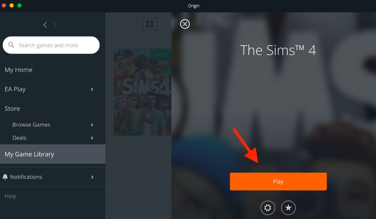 Origin Play Sims4