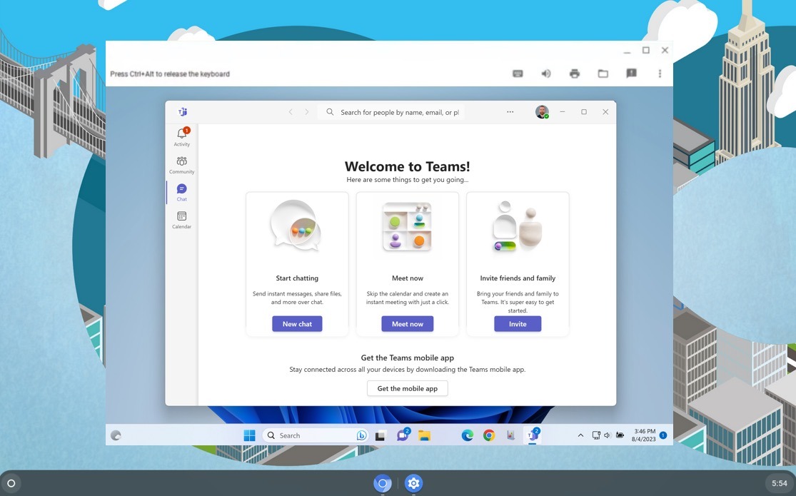 Parallels Teams Chromeos