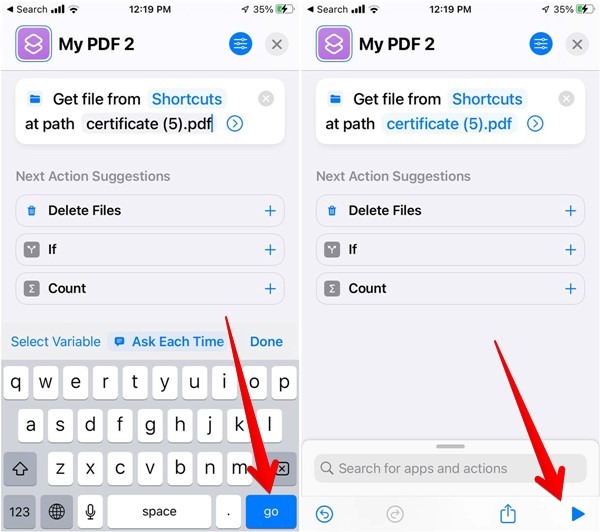 Pdf Iphone Move Play Shortcut