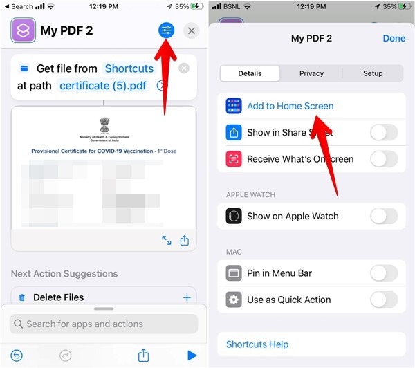 Pdf Iphone Move Shortcut Add To Home Screen