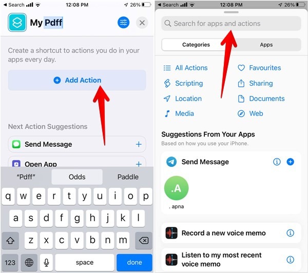Pdf Iphone Shortcut Add Action
