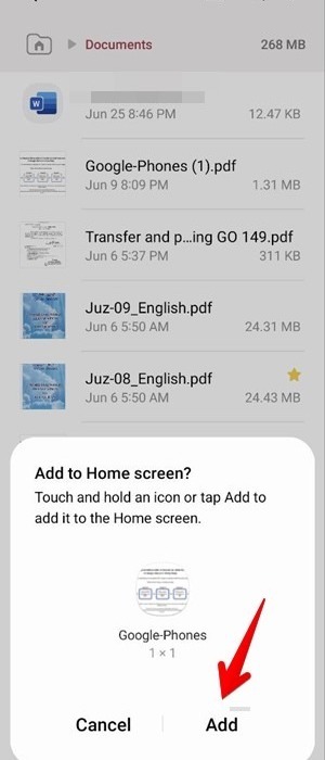 Pdf Samsung Add To Home Screen Confirm