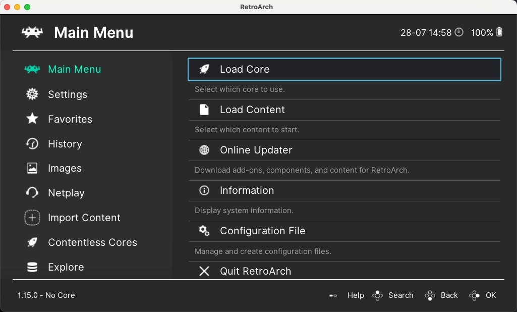 Retroarch Load Core