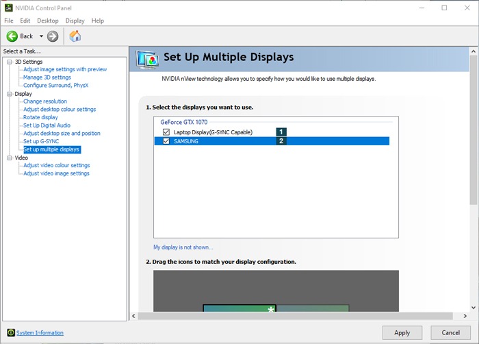 Checking boxes for all monitors you want to use via NVIDIA Control Panel. 