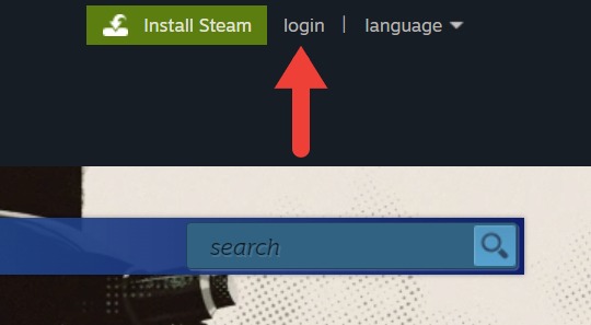 Going to Steam Login on the Steam homepage.
