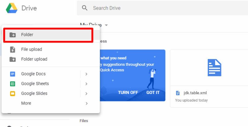 Create new folder to sync multiple Google Drive accounts.
