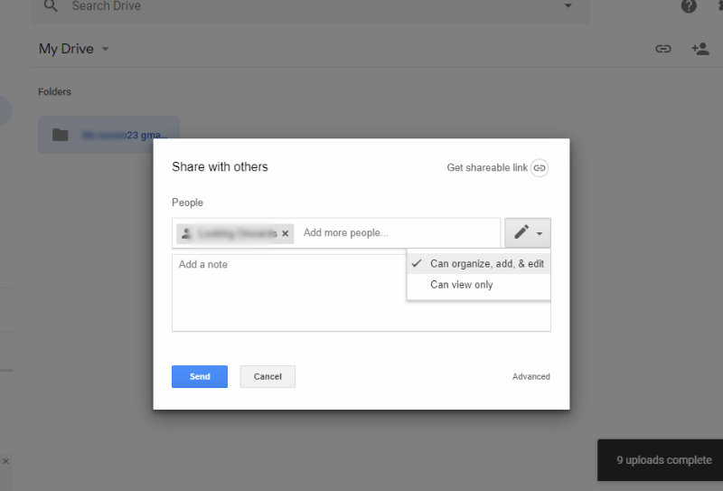 Giving a shared user full access to the shared files.