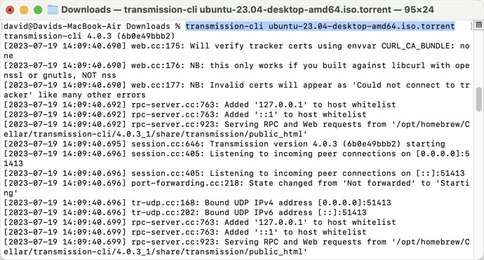 Transmission Cli Downloading