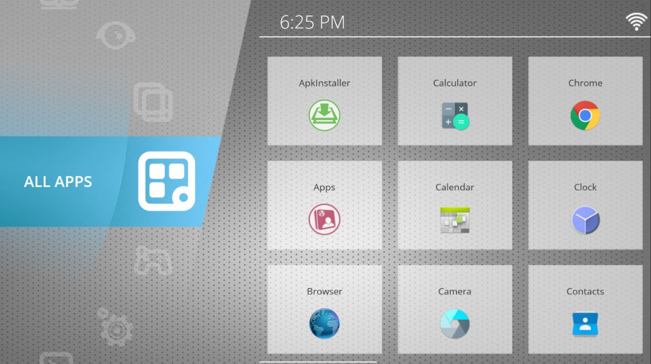 Ugoos TV Launcher screen. 