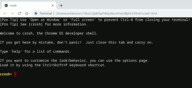 Chromeos Crosh Terminal