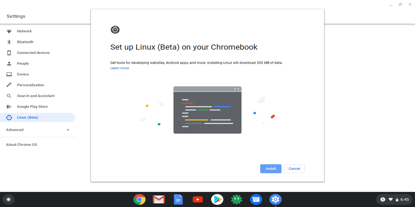 Chromeos Linux Beta Setup Feature