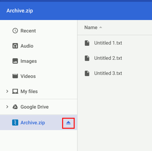 Chromeos Unmount Zip Files