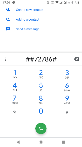 Resetting the phone's network connection with the correct code.